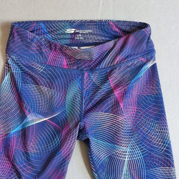 Skechers Sport leggings girls size L (10-12) purple with geometric pattern - Picture 2 of 12